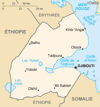 Carte des régions d'intervention Osky à Djibouti
